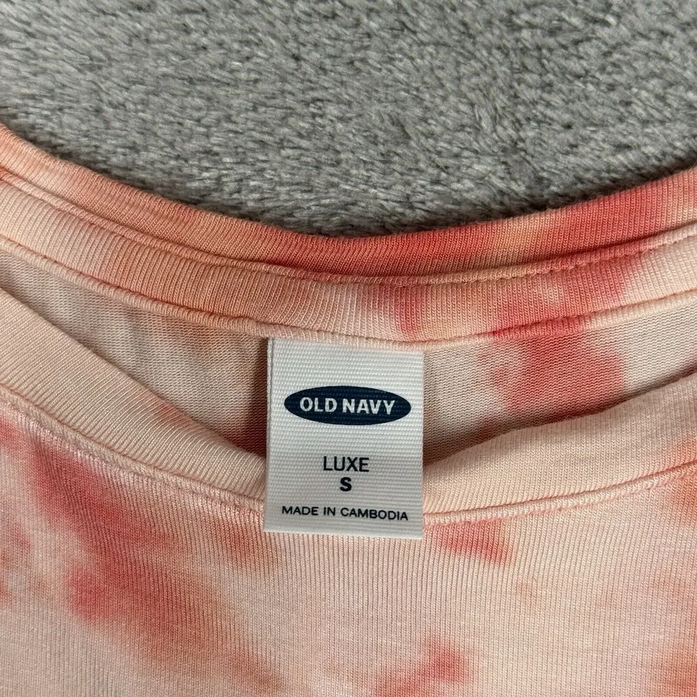 Old Navy Shirt Womens Small Orange Tie Dye Luxe Tank Top Athletic Workout Casual - Image 6