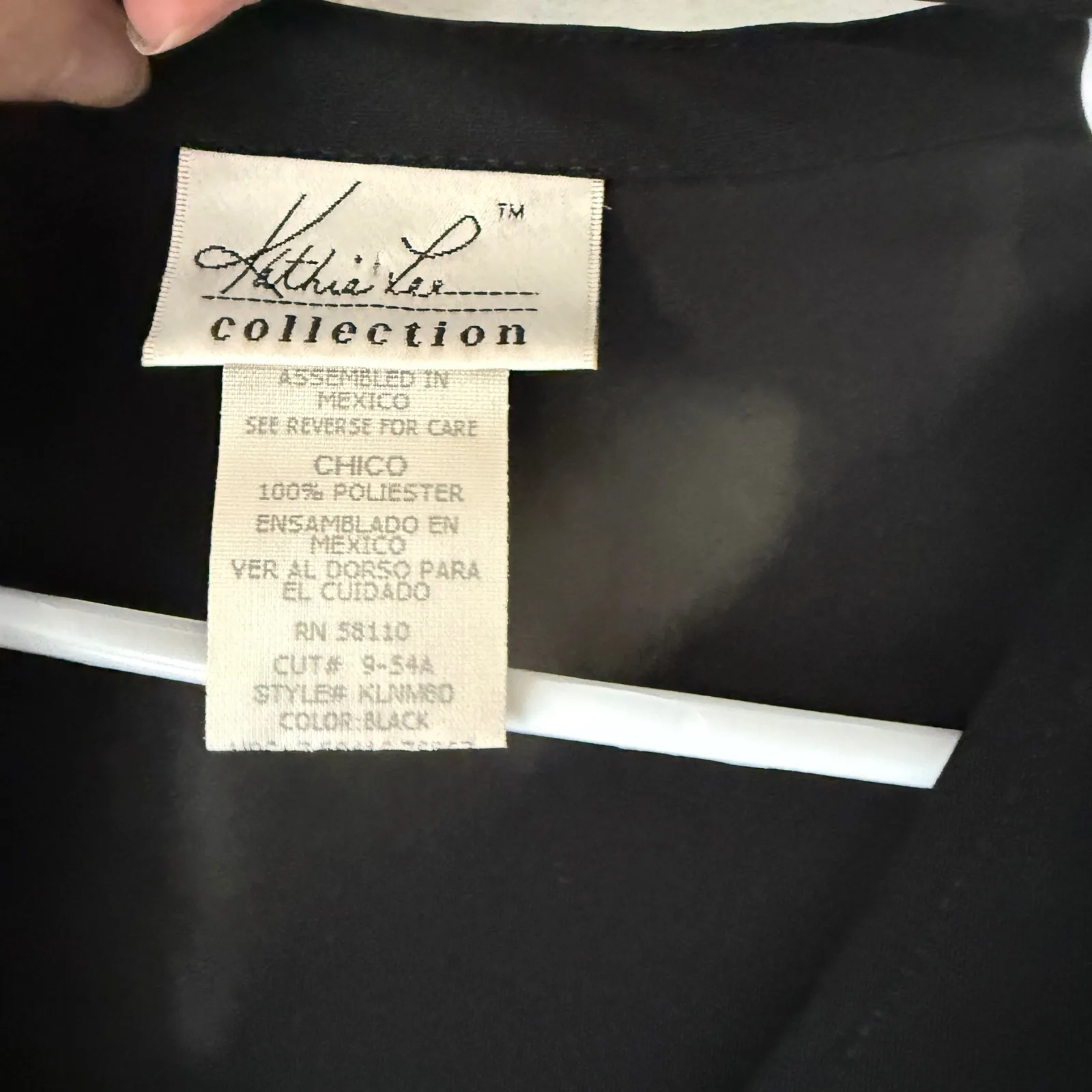 Kathie Lee Vintage 90s Black Butto Tie Neck Blouse Top Siren Office S Career - Image 5