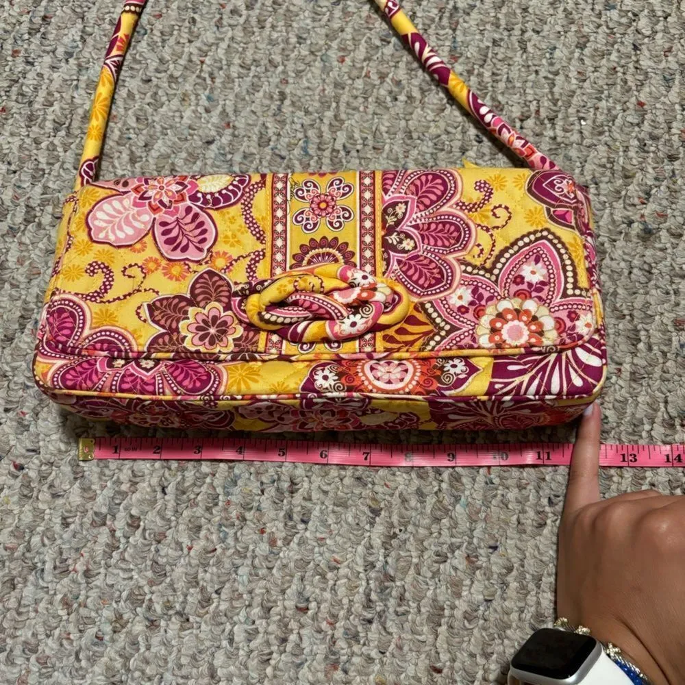 Like New Vera Bradley Bali Gold Yellow Knot Just A Clutch Handbag Purse Y2K - Image 6