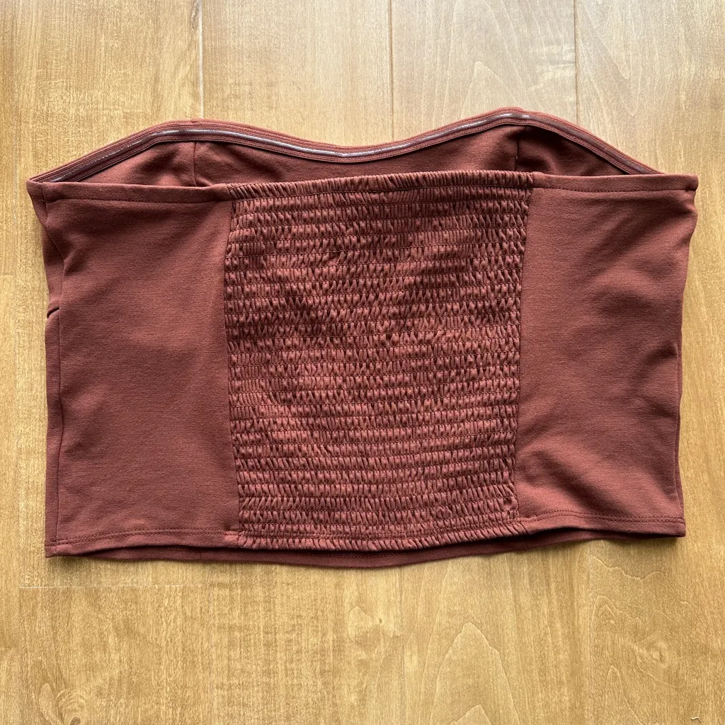 a new day Ponte Tube Top, Brown, Strapless Sweetheart Crop Top, Size Large - Image 8