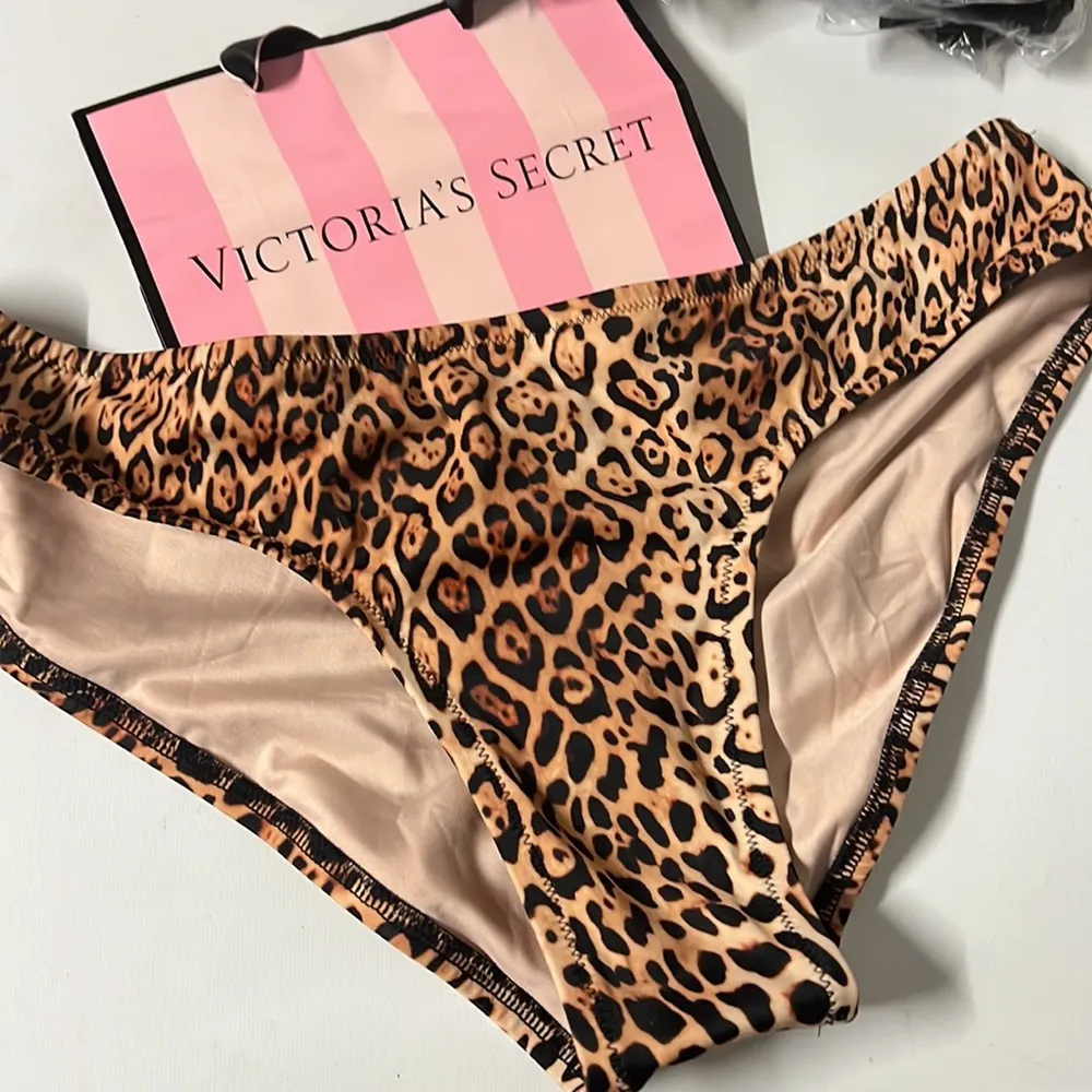 NewVictorias Secret Nwt Leopard Ruched Back Sexy Cheeky Swim Bikini Bottom … - Image 4