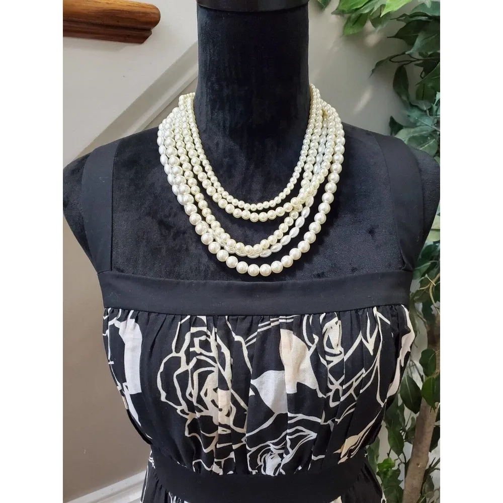 Liz Claiborne Women Black Polyester Square Neck Sleeveless Knee Length Dress 20W - Image 2