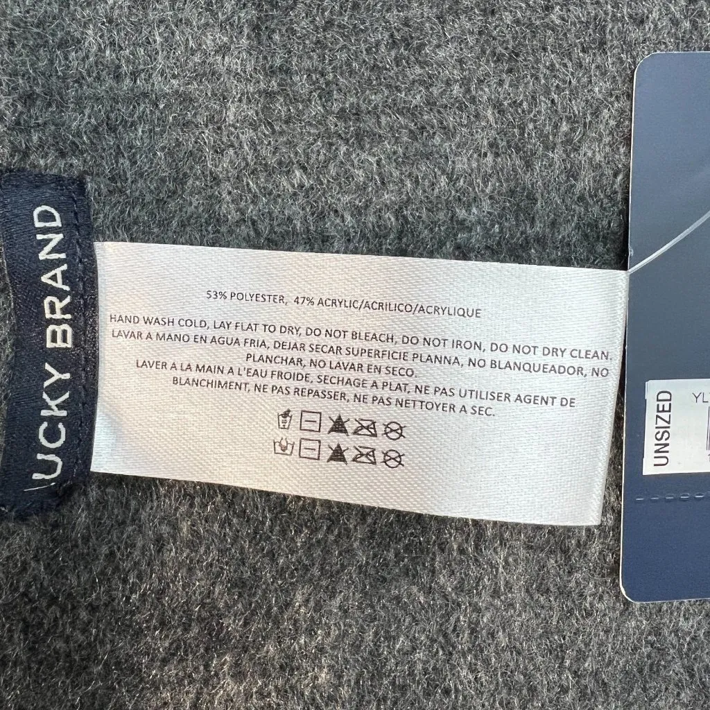 Lucky Brand Heather Dark Grey Brushed‎ Knit Fringe Long Scarf Soft Wrap New NWT - Image 8