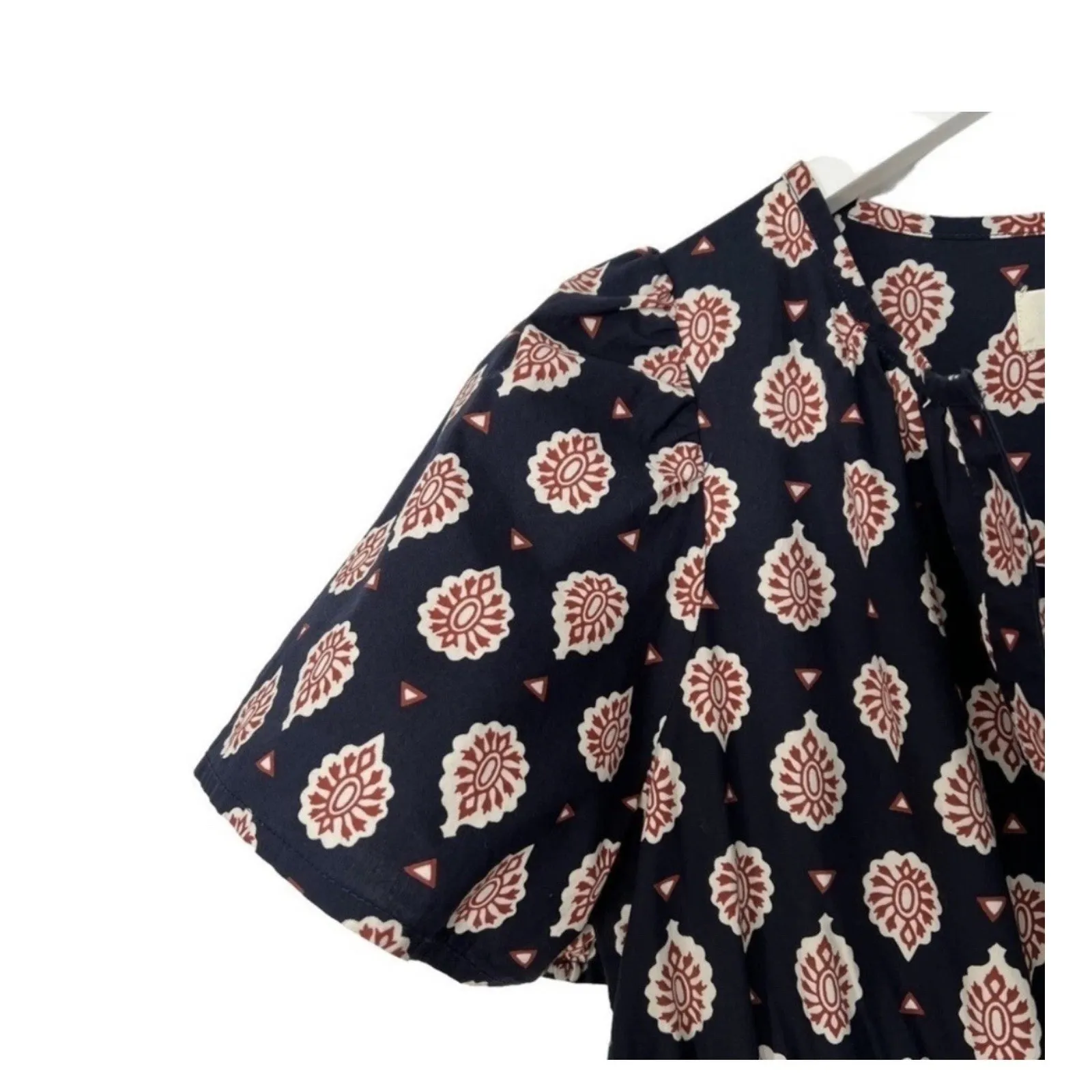 Anthropologie x Maeve Somerset Tiered Maxi Dress Pockets Blue Motif XS - Image 9