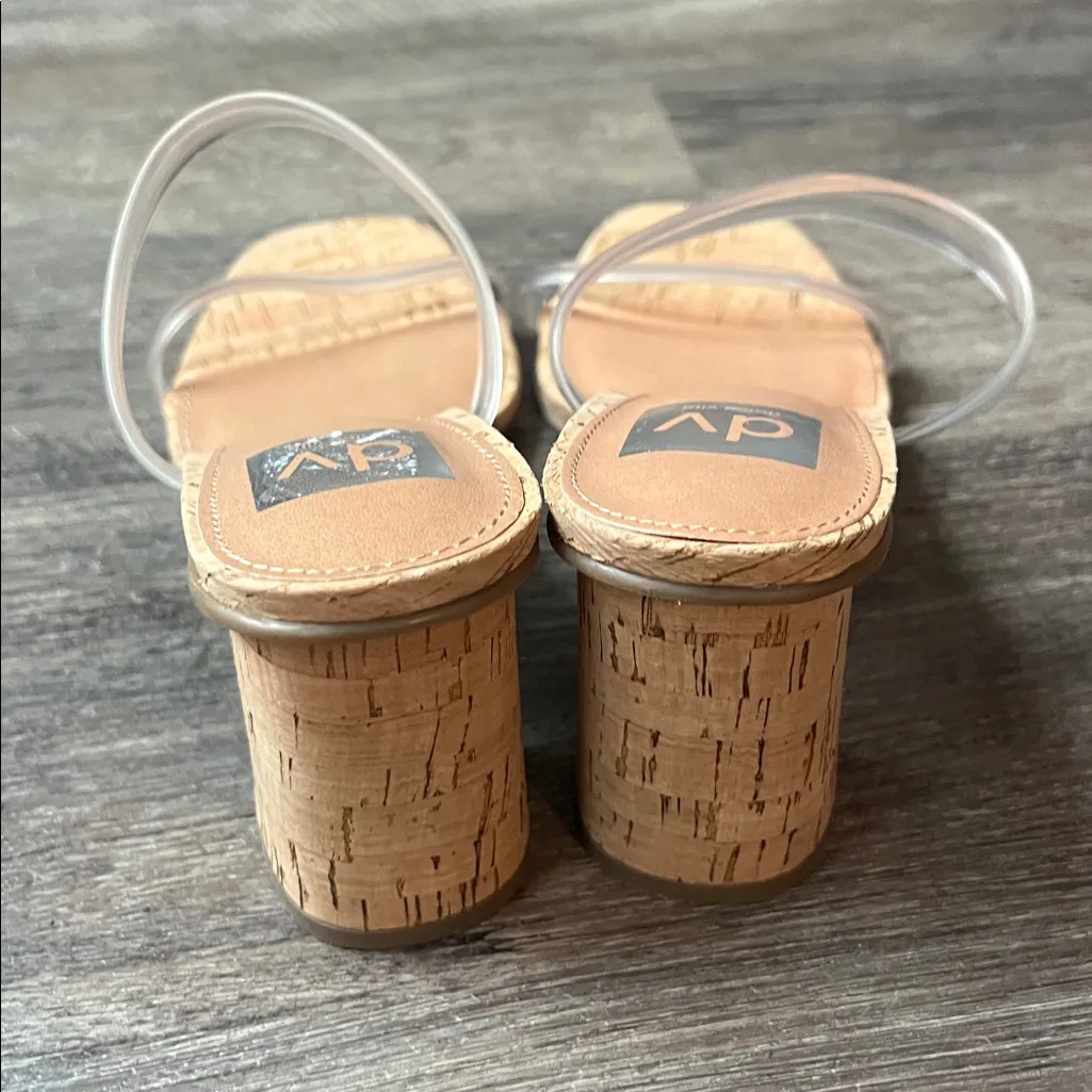 DV Dolce Vita HALSTY Heeled Sandals • Size 7.5 • Black Block Heel Trendy Shoe ✔️ Tan - Image 4