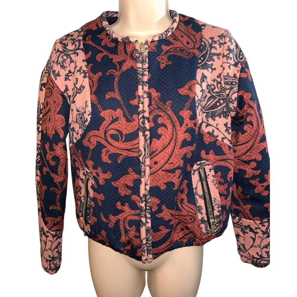 H&m quilted fall colors bomber jacket size 6 - Image 2