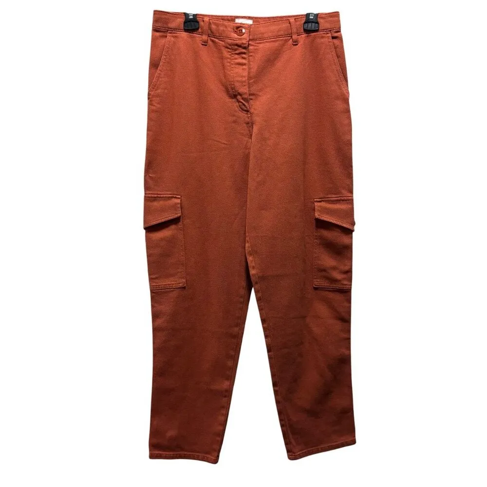 Aritzia Wilfred Free Womens Modern Rust Cargo Pants Size 12 Button Fly High-Rise - Image 4