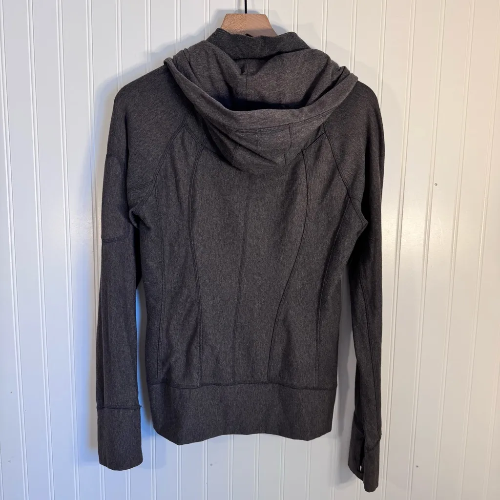 Athleta Full Zip Charcoal Gray Athletic Hoodie Thumb Hole Women’s Size Small - Image 8