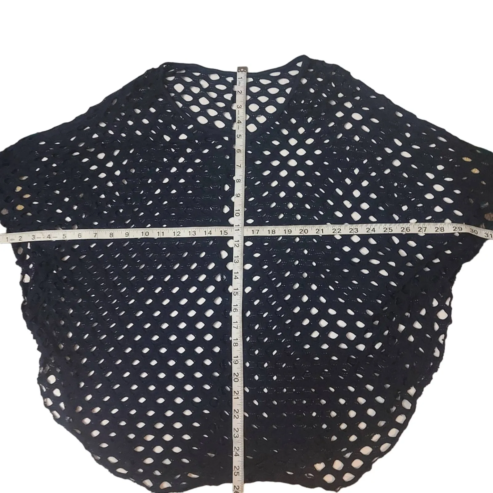 Cherish Blue Swim Poncho with Armholes O/S Resortwear Vacation Outdoors Summer - Image 4