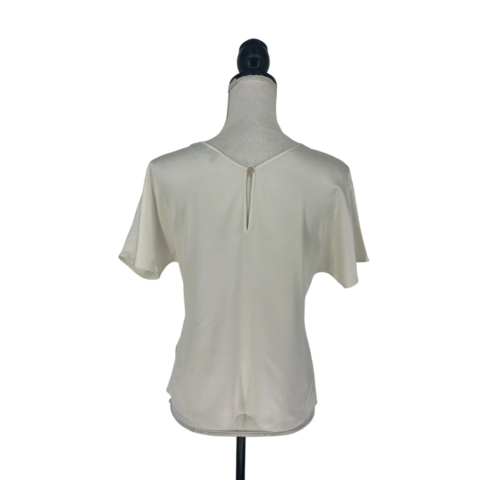 Ravella White Verona Reversible Silk Blouse Size XXS - Image 7