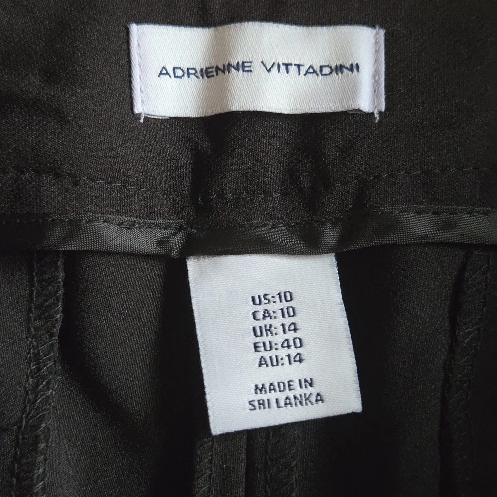 Adrienne Vittadini Black Slacks Work Pants Size 10 Career Minimalist Zip Pockets - Image 6