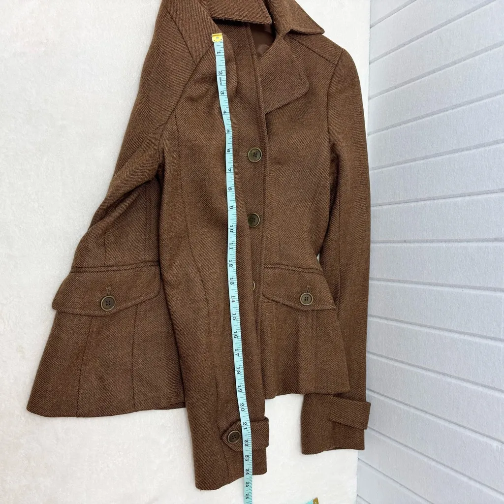 Theory Wool Brown Double-Breasted Blazer Size 4 - Image 9