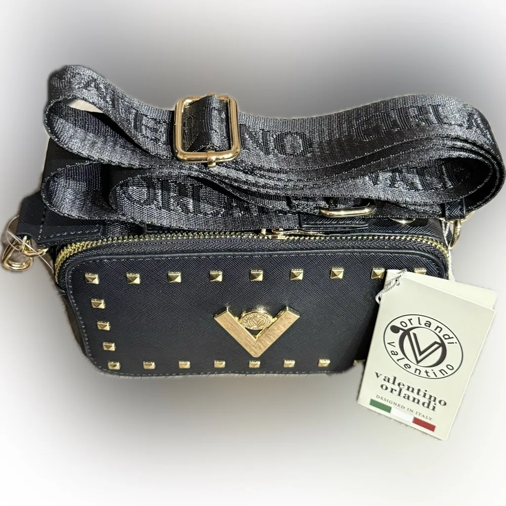 Valentino Orlandi Studded Camera Bag Black - Image 6