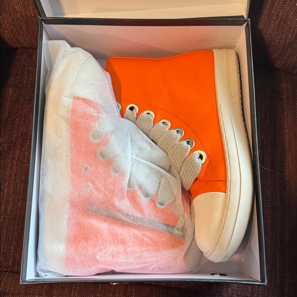 Mofeedouka Women’s Orange High Top Sneakers Comfort Platform Zipper 42 10 Size 11 - Image 6