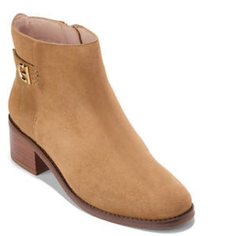 Cole Haan Holis Buckle Suede Leather Ankle Bootie, Tan,‎ Size 10, NWOB - Image 3