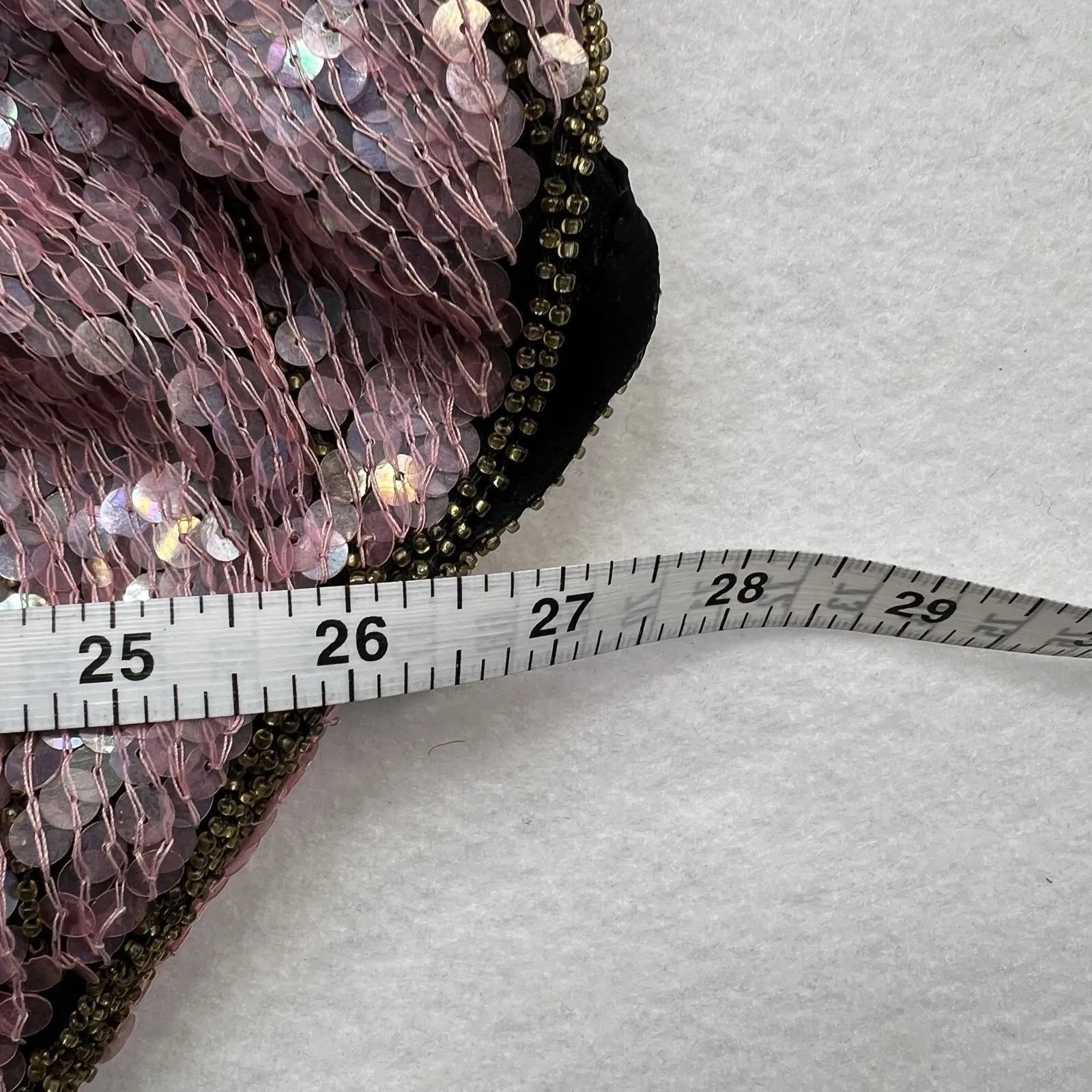 VTG Sequin Butterfly Batwing Top Silk Beaded Boho Festival Disco Fairy Costume Pink Size M - Image 10