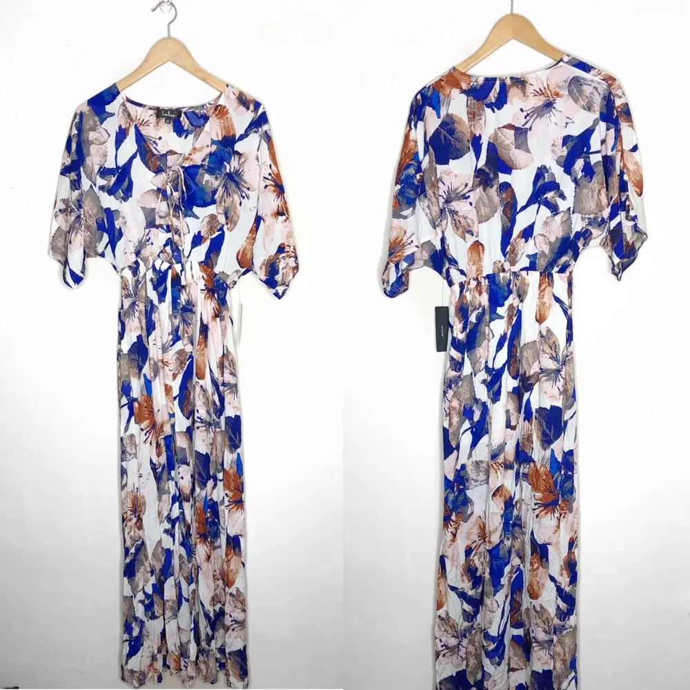 Lulu’s Loveliest of All Floral Lace-Up Maxi Dress - Image 6