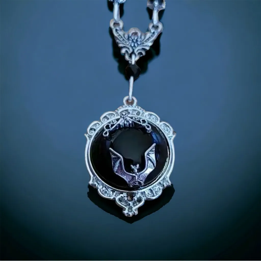Gothic Bat Silver Plated‎ Pendant Necklace Faux Fashion Jewelry - Image 8