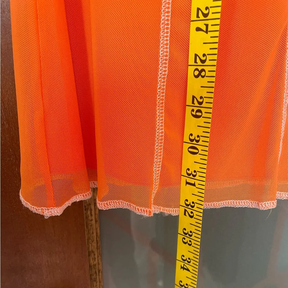 Urban Outfitters NWT Women Orange Mesh Long Summer/Spring Stretchy Skirt- M - Image 3