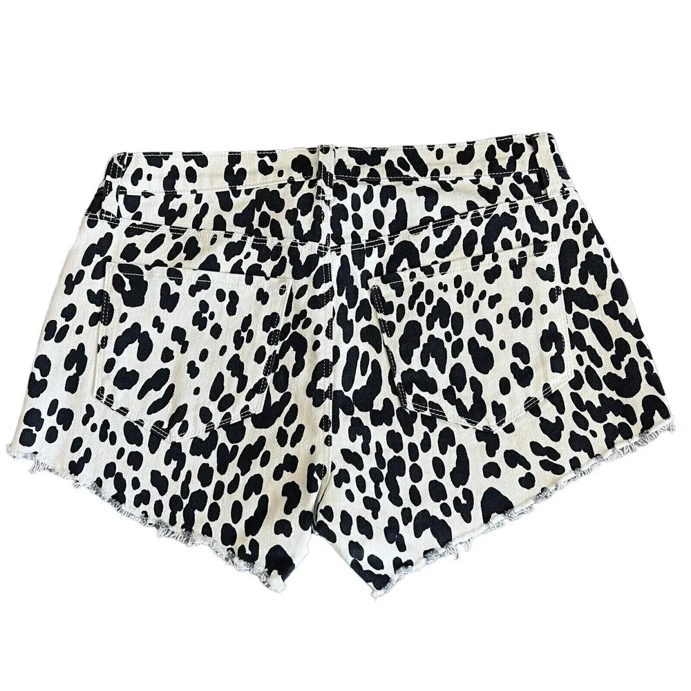 L’Agence Shorts Size 25 Audrey Mid Rise Denim Dalmatian Print - Image 8