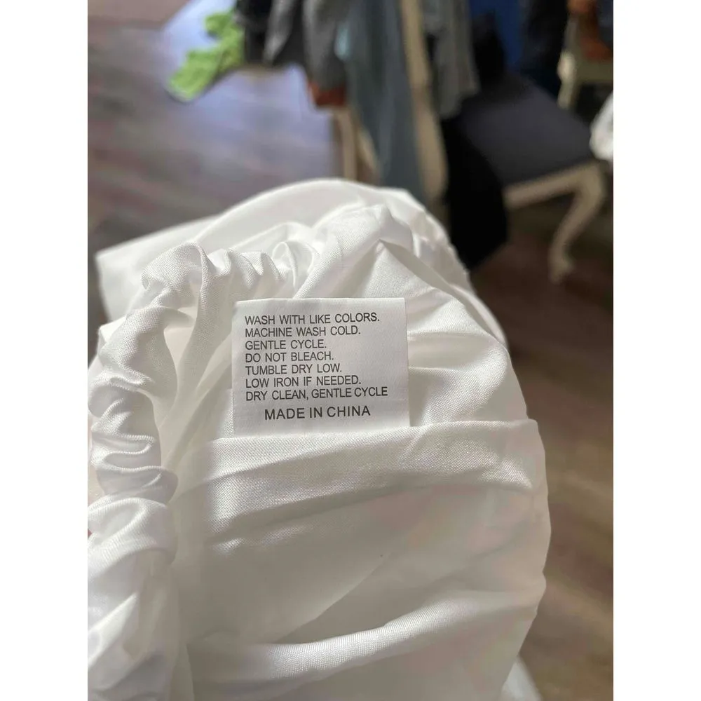 NWT Womens High Waisted Maxi Skirt White Long Flowy Medium - Image 5