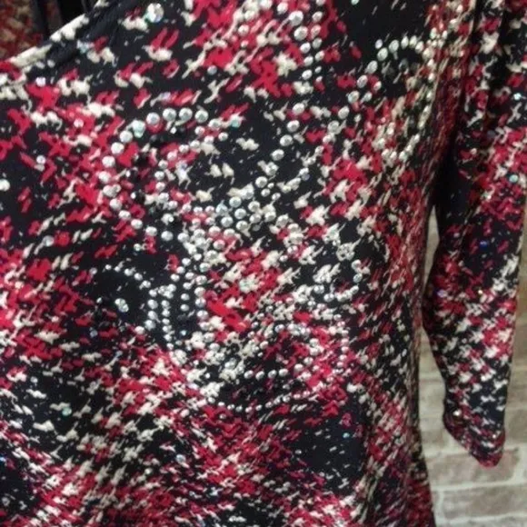 Brittany Black Red Black Herringbone Top Crystals Size undefined - Image 2