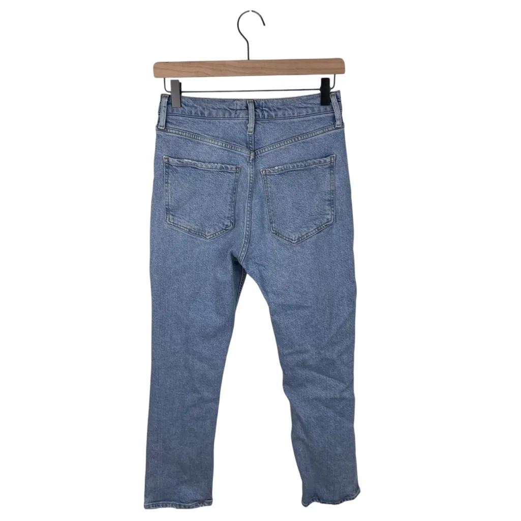 Agolde Riley Distressed Straight Leg Jeans Size 26 Button Fly Cotton A056B-1255 - Image 3