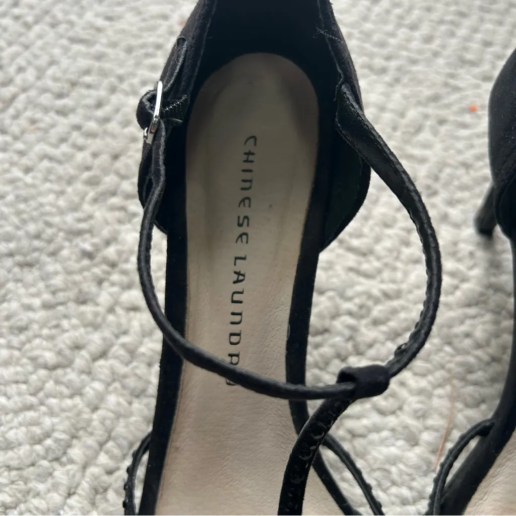 Chinese Laundry Black Embellished Strappy Heels Women Size 8 Pumps Dressy Formal - Image 7