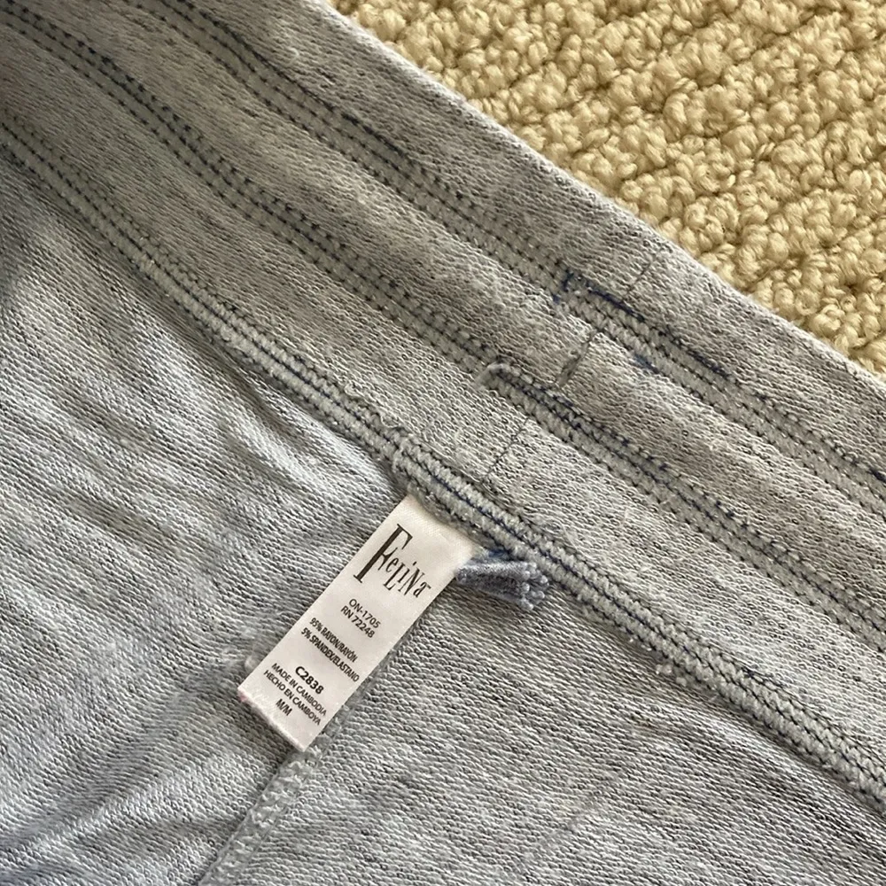 Felina Sweatpants Joggers Size Medium Heathered Grey FLAWS Women Lounge Stretch Gray - Image 2