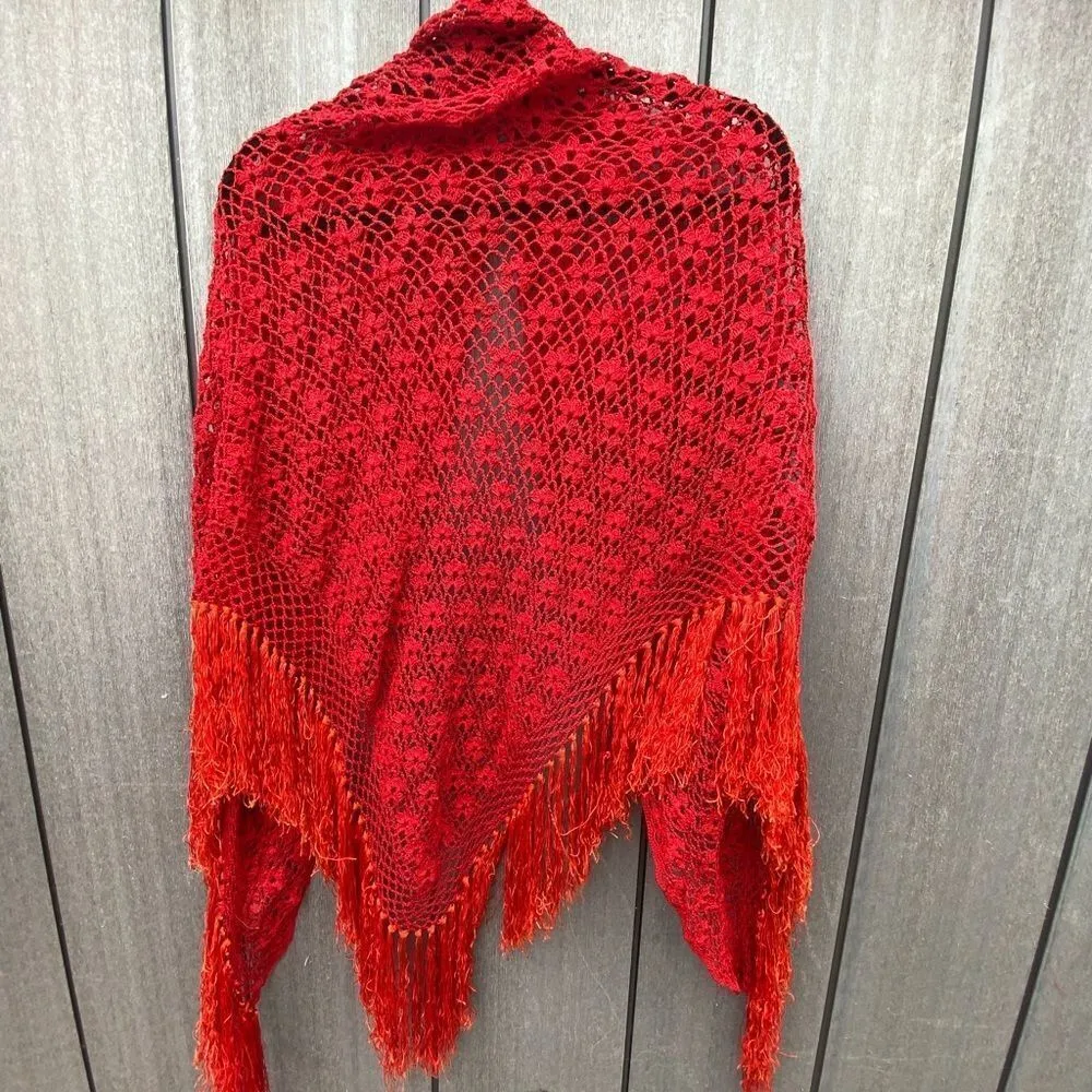 Crocheted Cape‎ Wrap Red Size undefined - Image 5