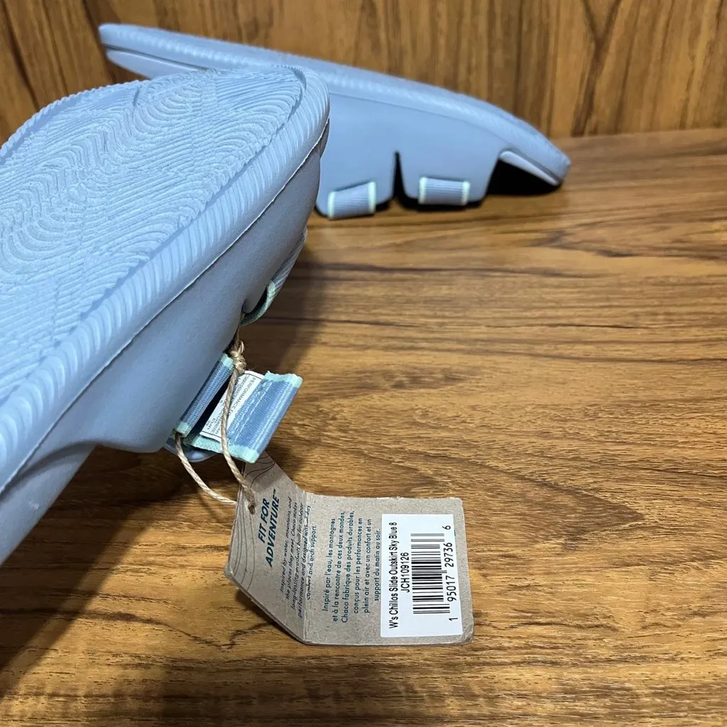Chaco Women’s 8 Chillos slide outskirt sky blue sandal slip on NWT adjustable - Image 6