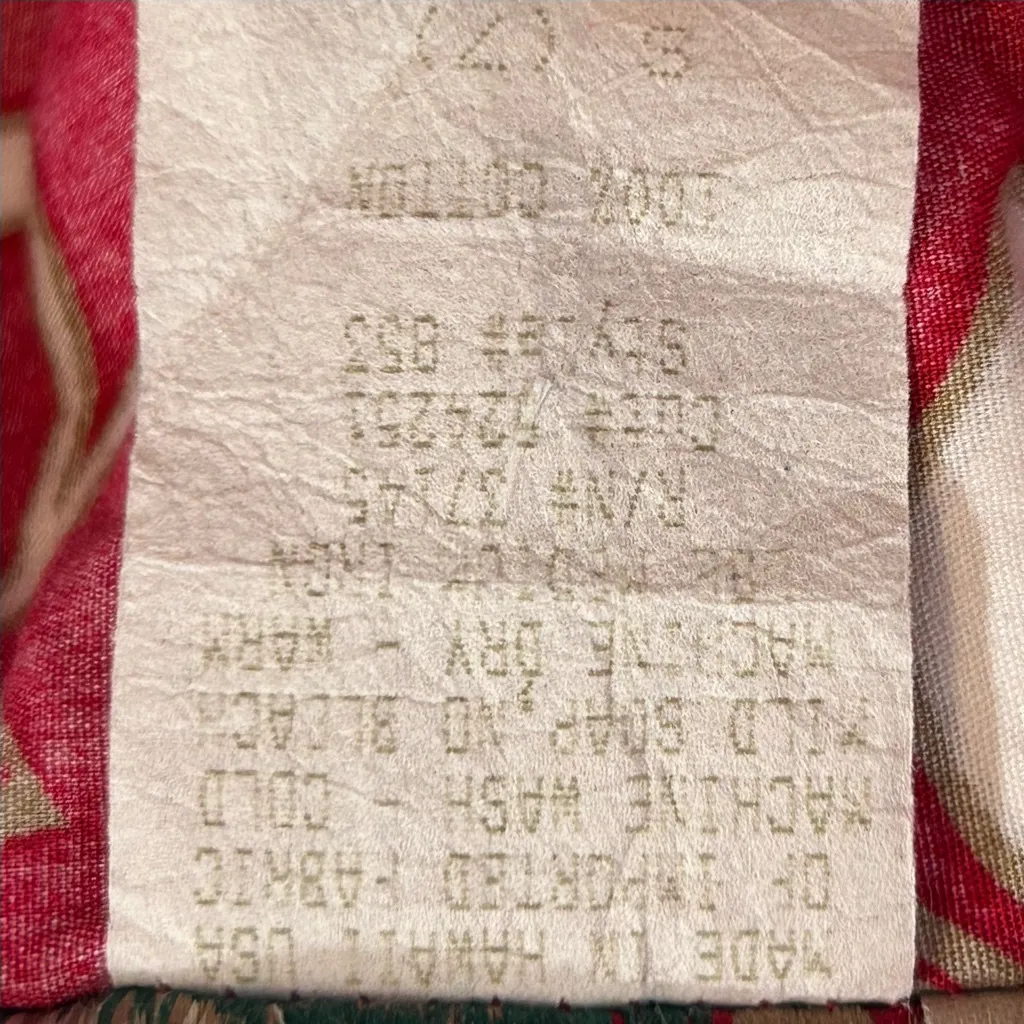 Hilo Hattie Vintage Hawaiian Floral Hibiscus Cotton Ruffle Dress Size S Red - Image 8