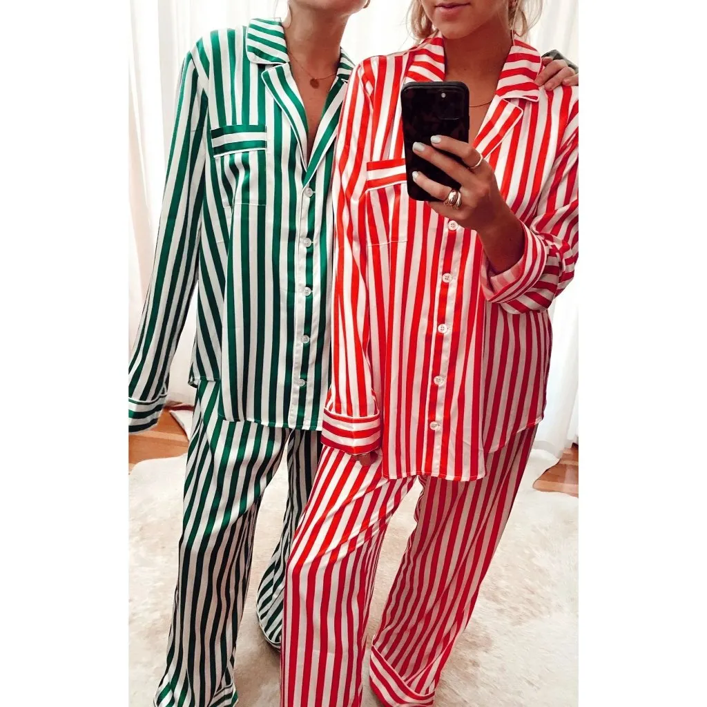 Show Me Your Mumu Classic PJ Set in Peppermint Stripe XLarge New Womens Pajamas - Image 14
