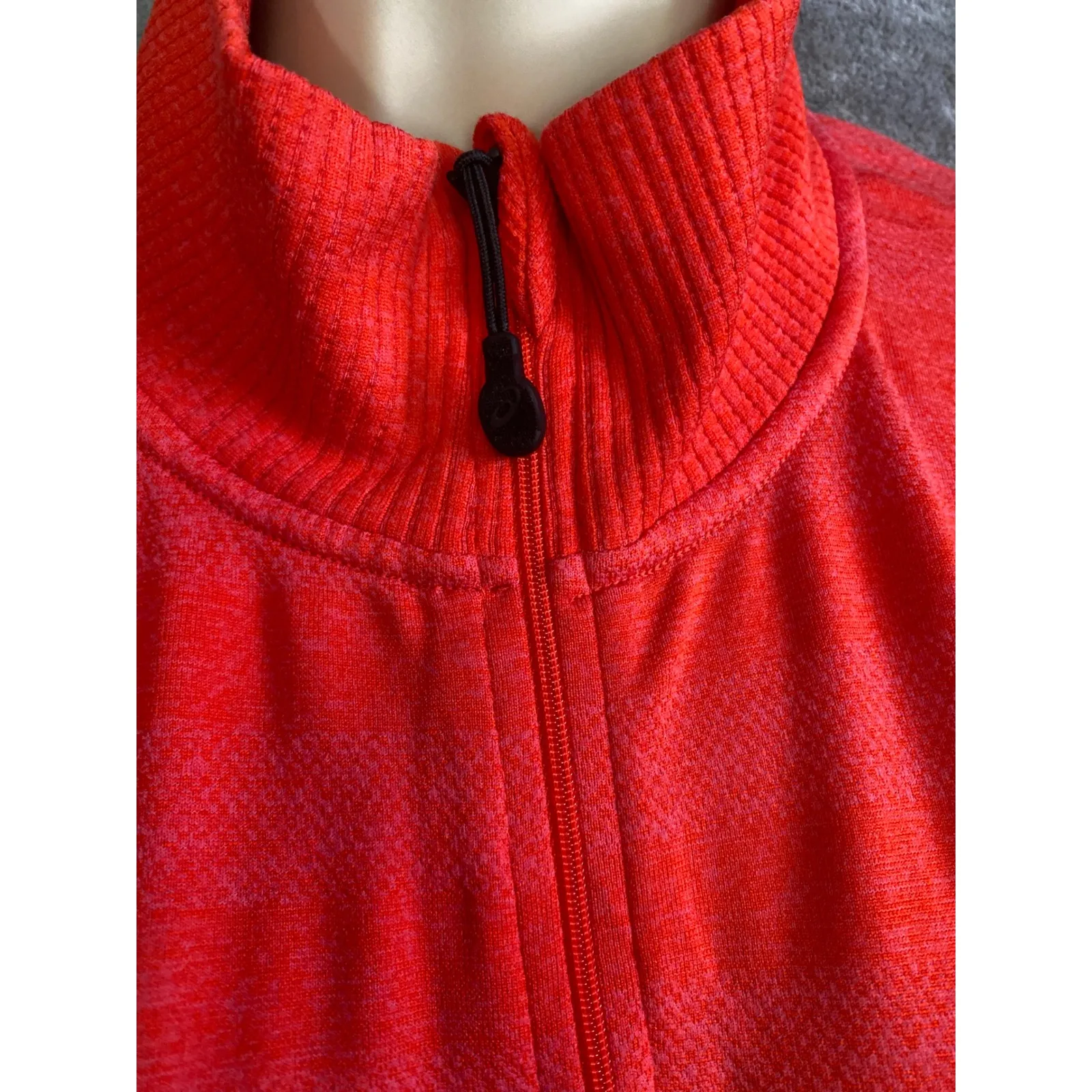 ASICS Womens Track Jacket Full Zip Athletic Orange Stripe Size XL - Image 3