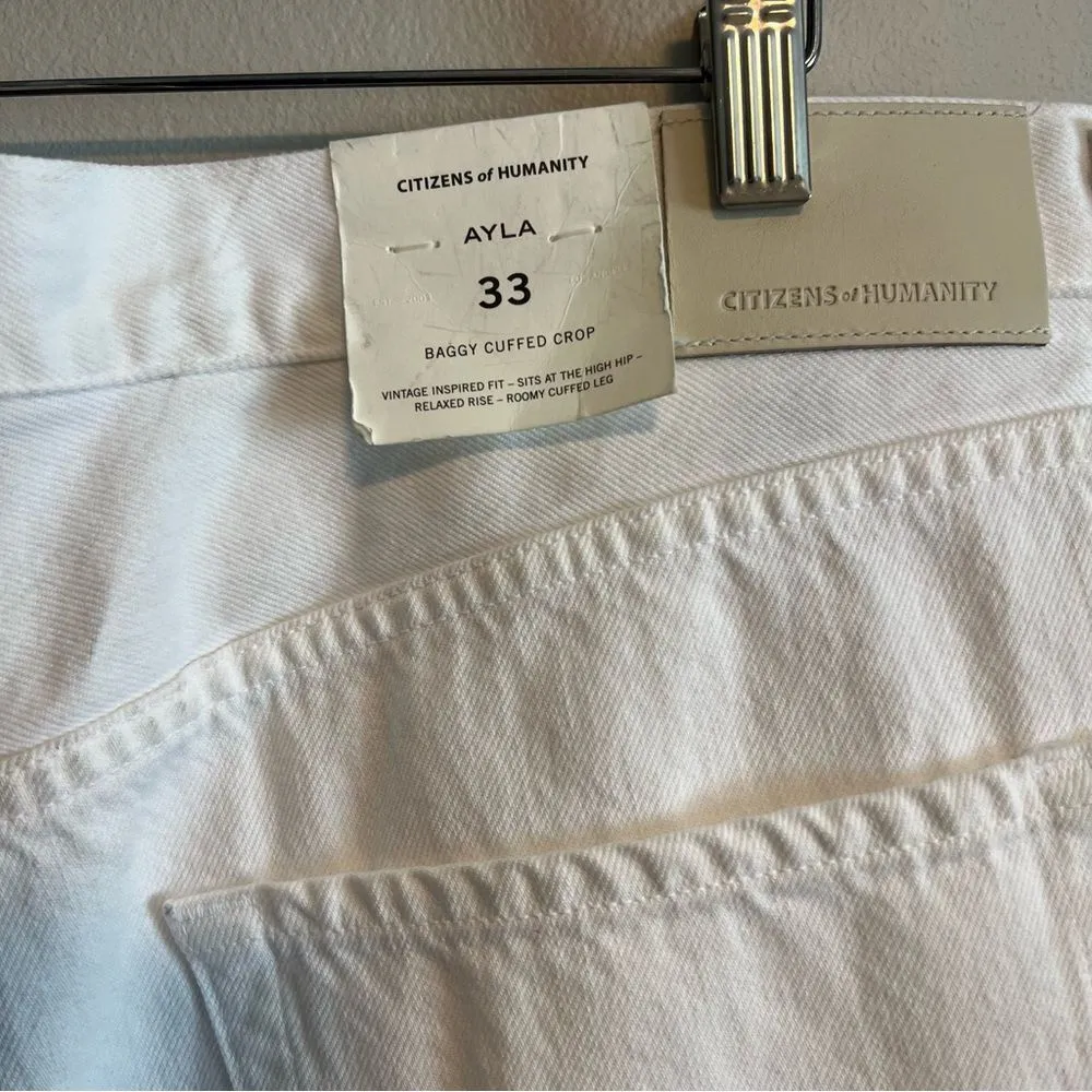 Citizens Of Humanity Ayla Baggy Cuffed Cropped Jeans NEW Size 33 in Serene - Image 13