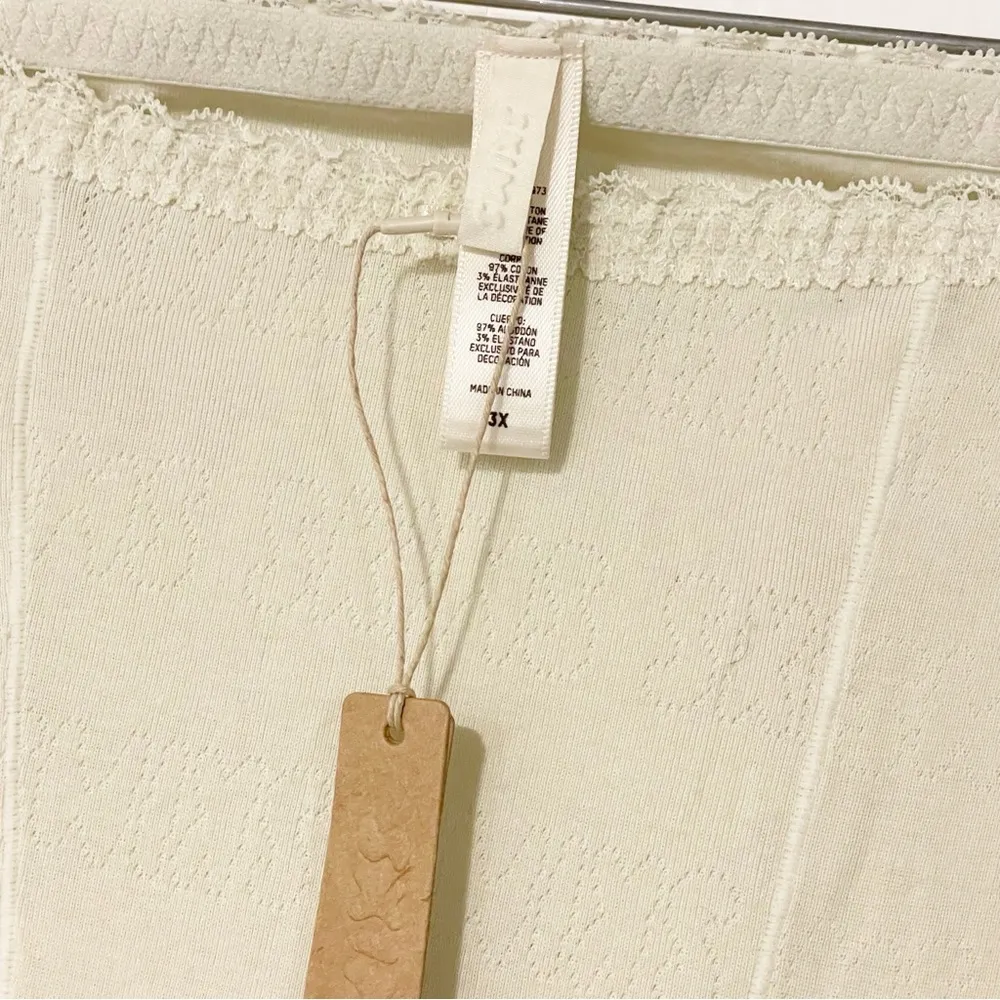 SKIMS Plus Size 3X Bone Pointelle Jogger Legging Thin Knit Pants NEW - Image 3