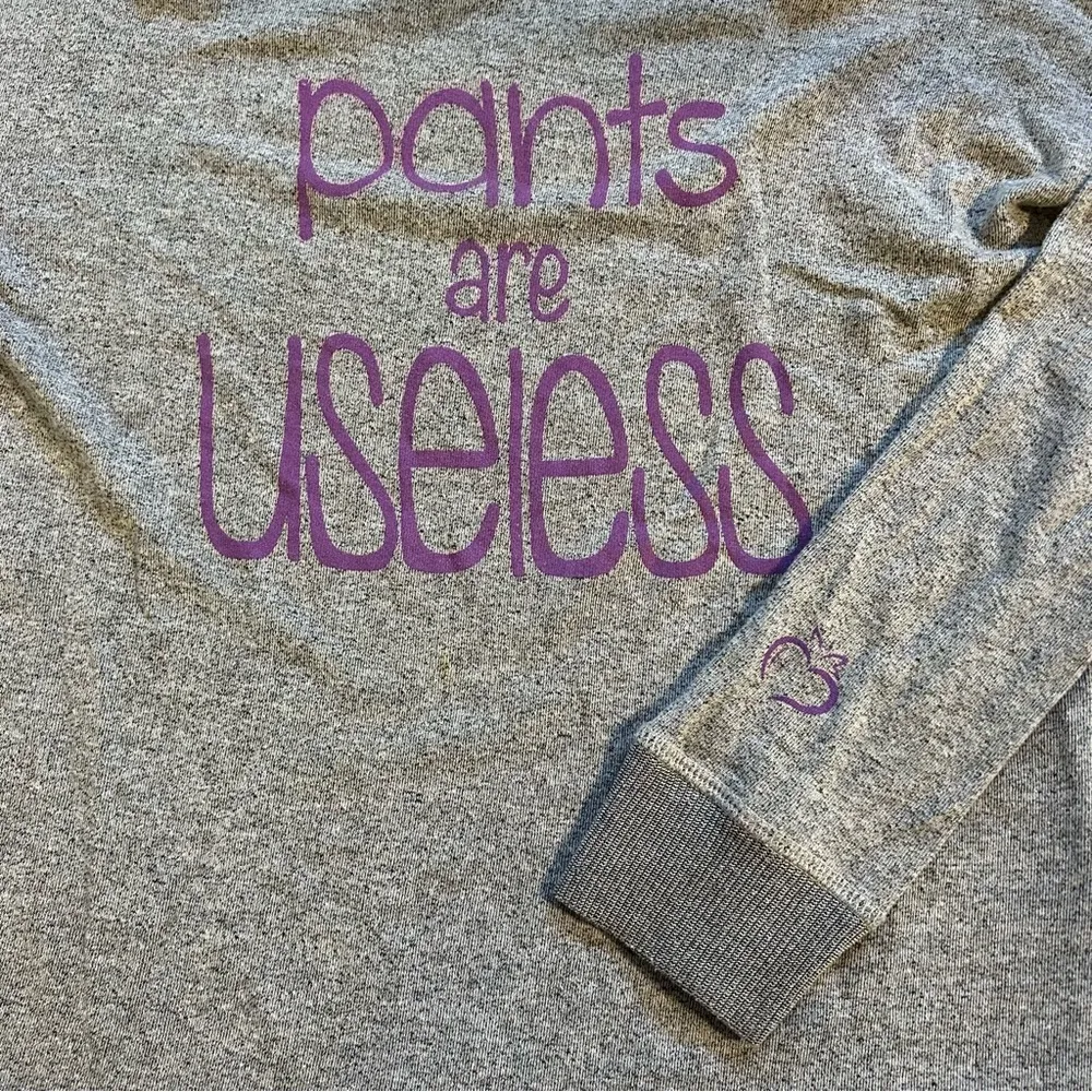 Pants are Useless Pullover Sweatshirt Oversized Gray Small - Image 5