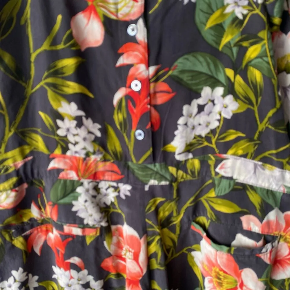 Levi sz XS‎ green red jungle print silk jumpsuit - Image 11