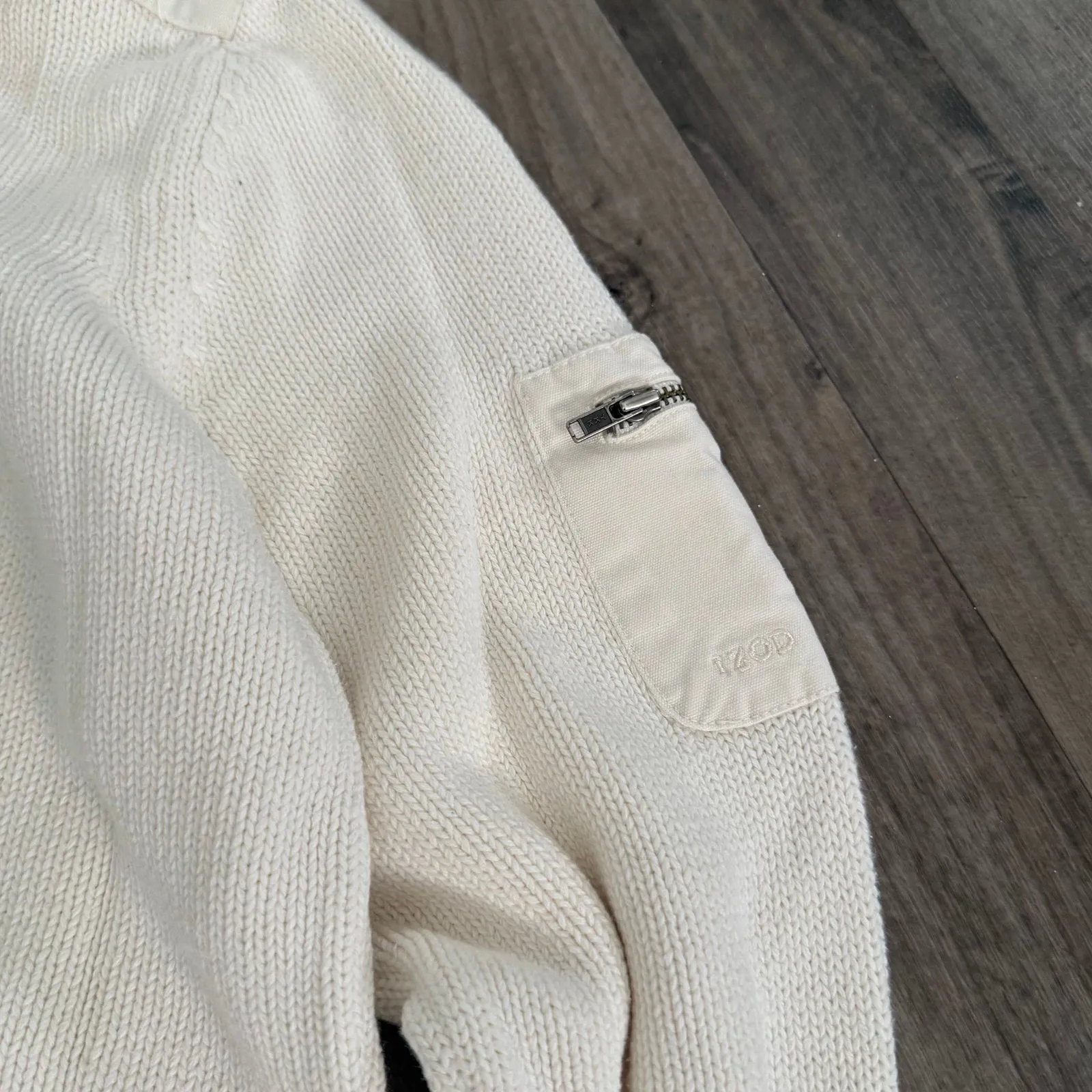 Vintage IZOD beige Turtleneck cotton Sweater - Image 3