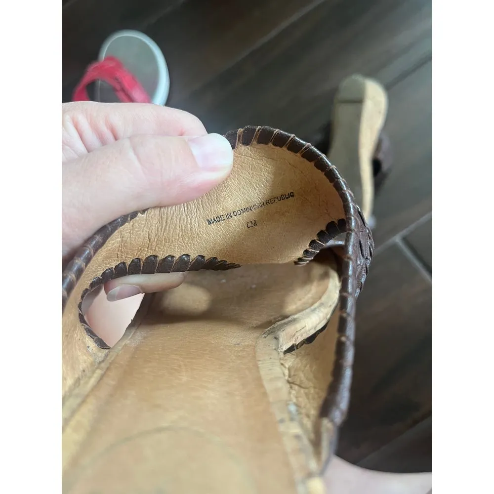 Jack‎ rogers wedge cork sandals brown cruise Lilly - Image 6