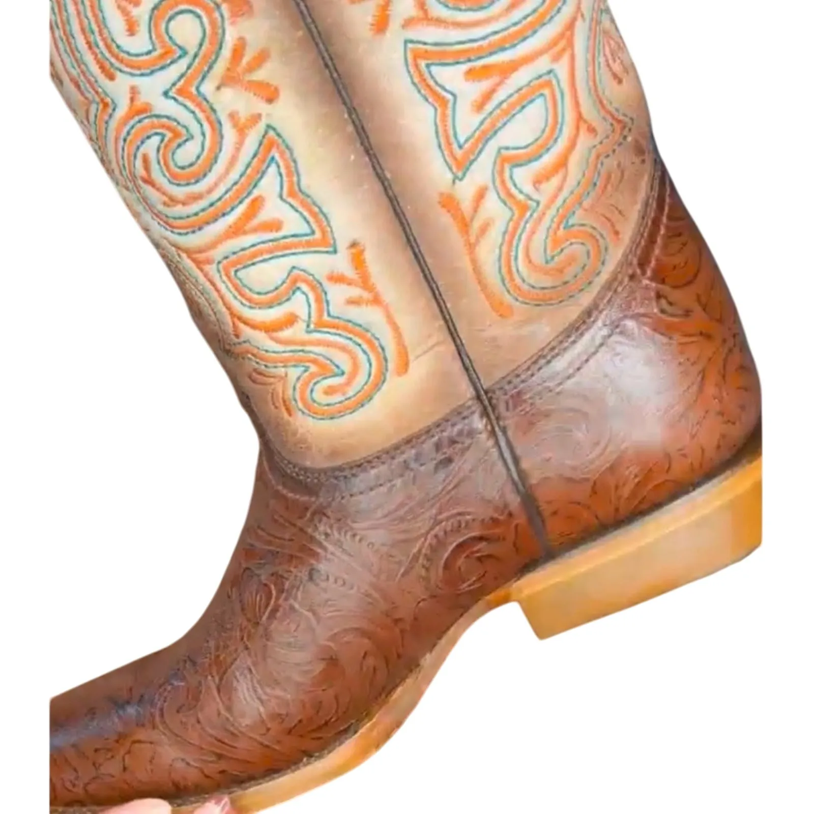 CORRAL Floral Embroidery Vamp Square Toe Cowboy Boot Sz 9.5 New in Box MSRP $485 - Image 16