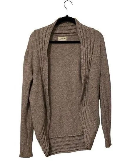Dreamers Brown Beige Bartone Cable Trim Cocoon Cardigan Style T2029 Size Large - Image 1