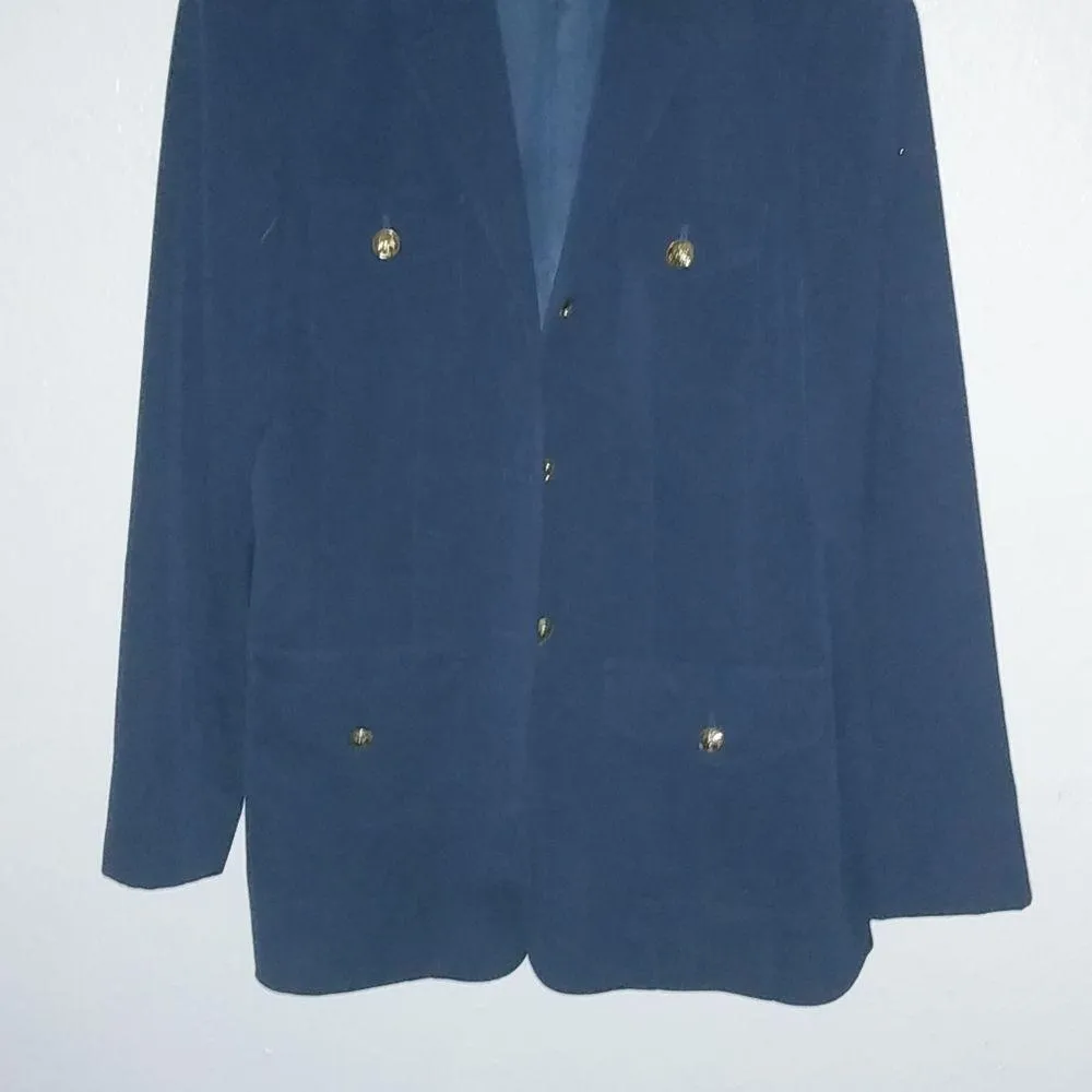 Hugo Buscati 6 Navy Wool Gold Buttoned Blazer Academia Super Prep - Image 8