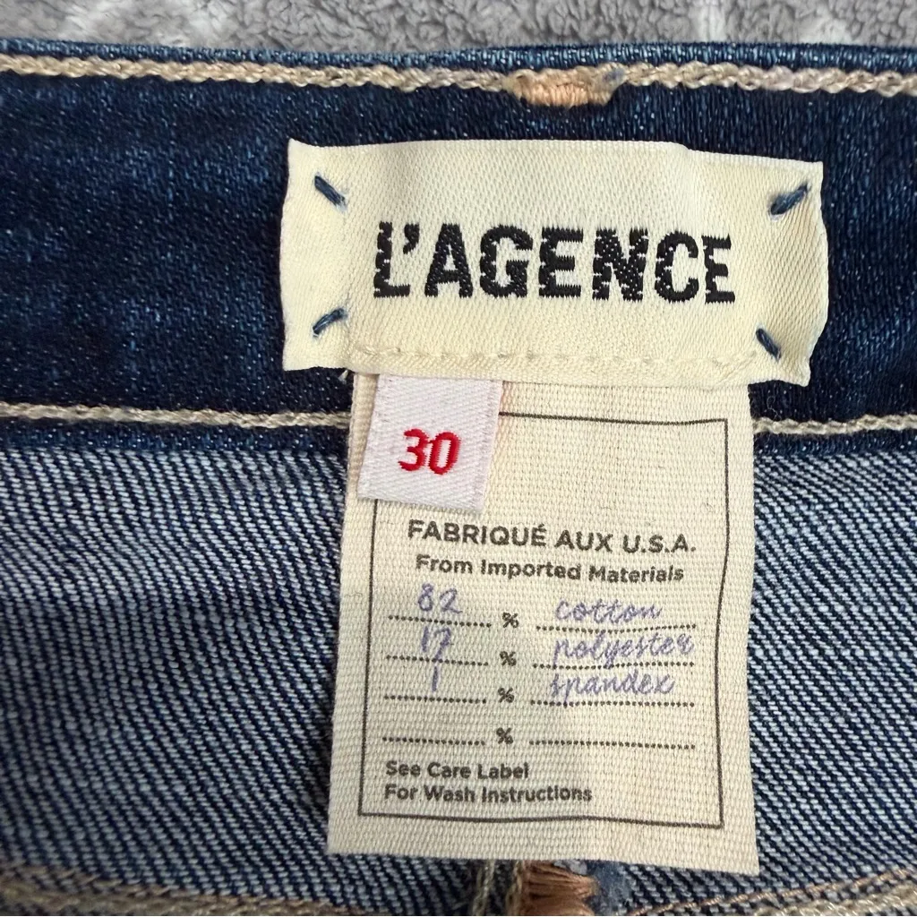 L’agence Marguerite High Rise Skinny Kodiak Raw Hem Cropped Size 30‎ Blue - Image 4