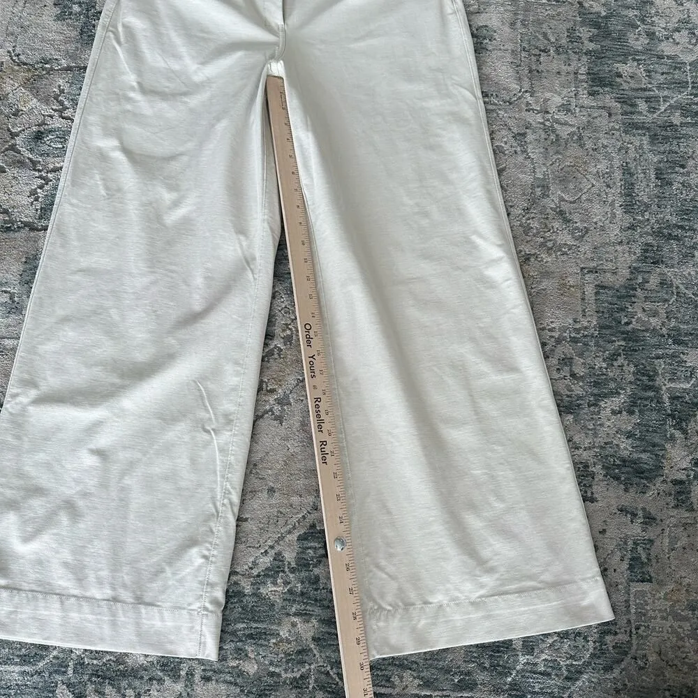 Lululemon Pants Womens 32 X 30 Wide Leg City Sleek Chino Khakis High Waist Ivory - Image 9