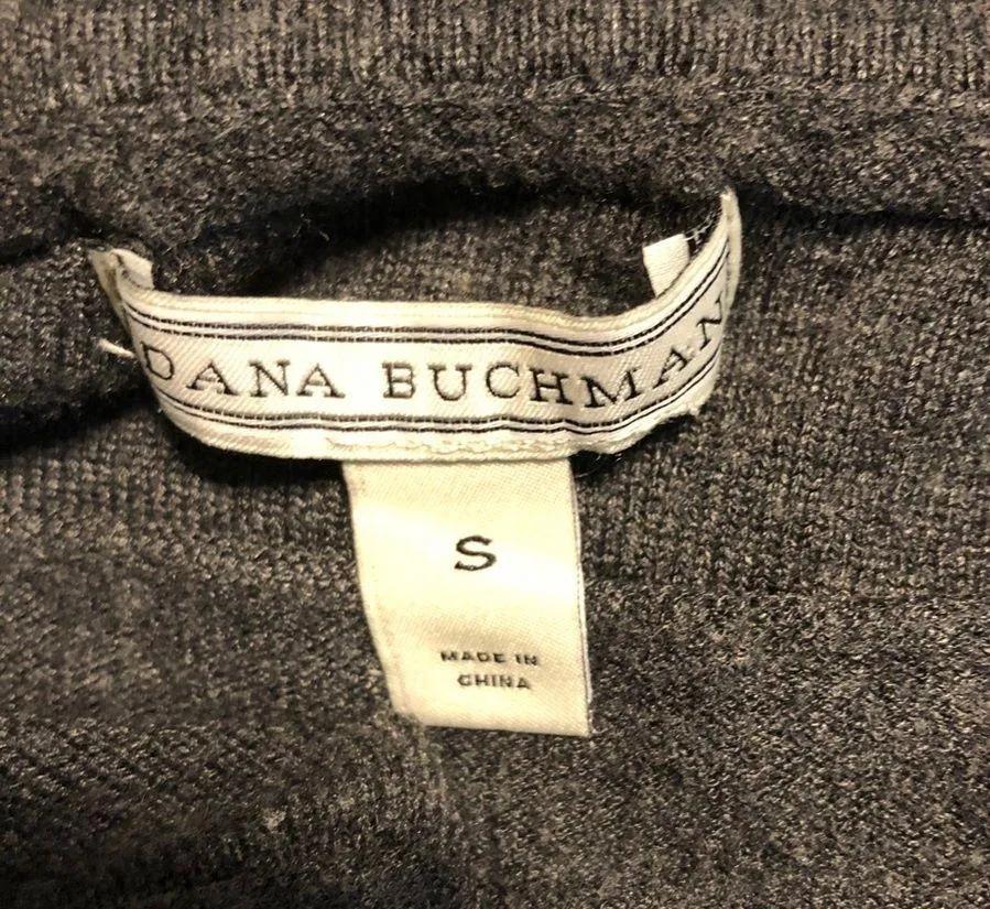 Dana Buchman open front cardigan sweater Small gray draped cascade striped - Image 5