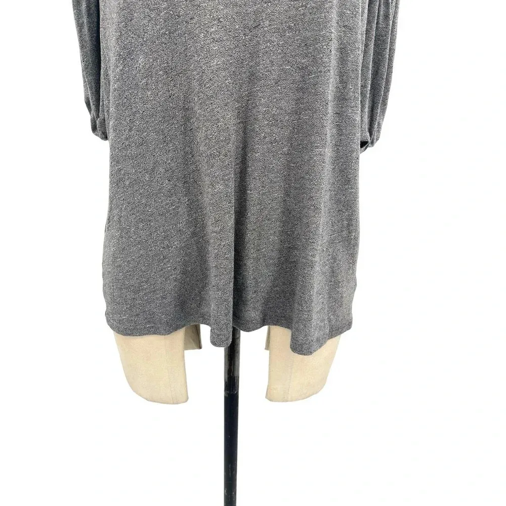 Michael Lauren Saddler Puff‎ Sleeve Tee Gray Size Medium - Image 3