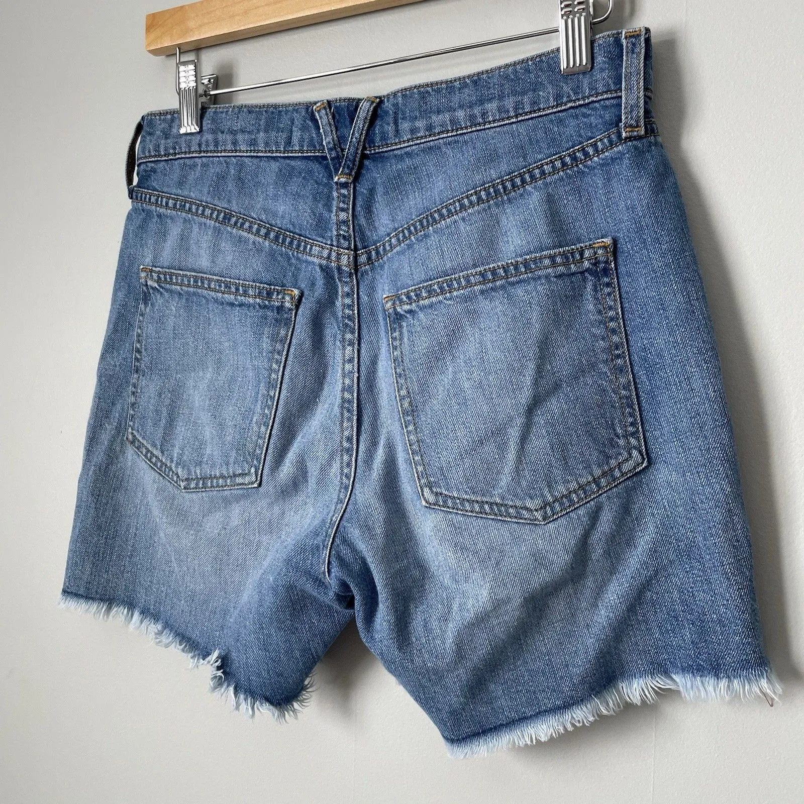 Veronica Beard Shiloh Relaxed Short Mid Rise Denim Lava Stone Wash Size 24 - Image 4