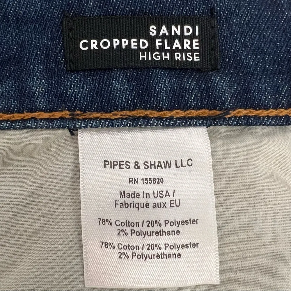 Veronica Beard Sandi Cropped Flare High Rise Jeans in Dark Vintage Wash Size 28 - Image 6