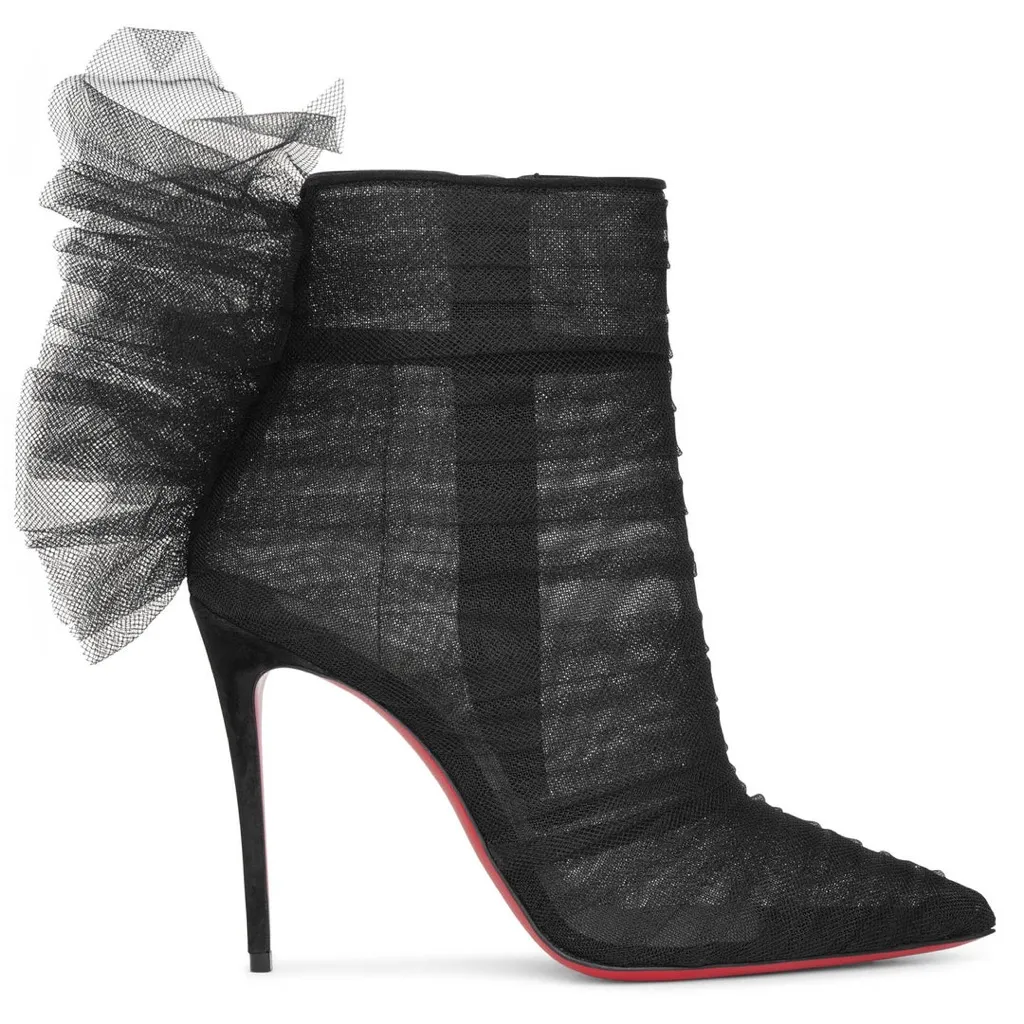 NWOB Christian Louboutin Libellibooty 100 Organza in Black Tulle - Image 2